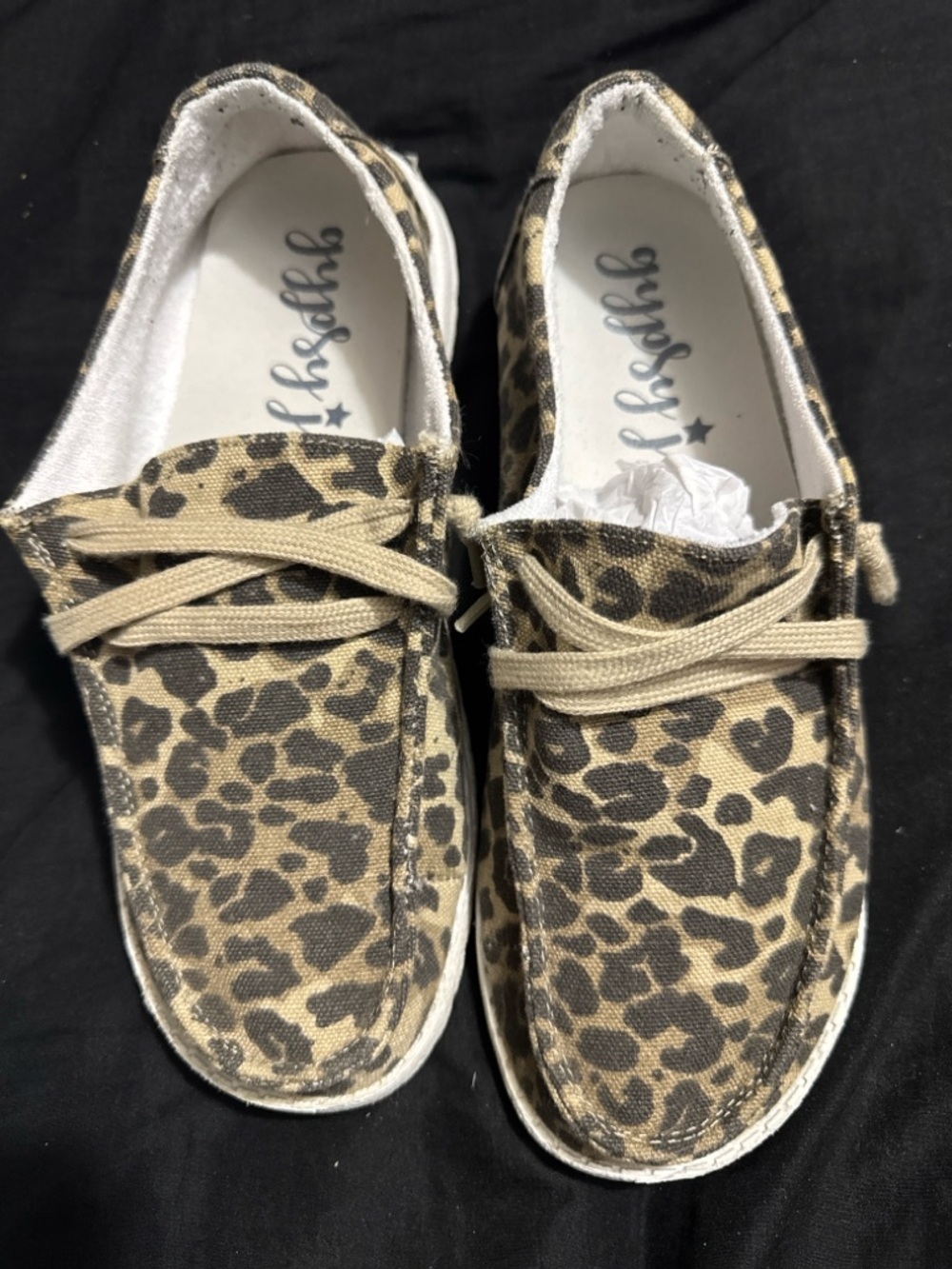 Gypsy Jazz Leopard Print Canvas Flats in Tan and Black